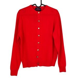 Vintage NWT The Gleneagles Range 100% Wool Red Cardigan Sweater